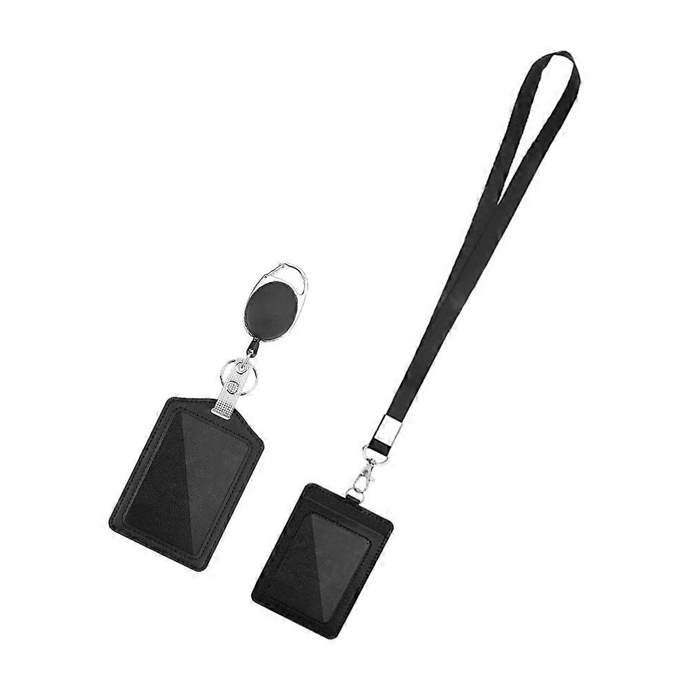 Retractable Badge Holder Set with PU ID Card Cover – Compact Lightweight ID Tag Buckle Case for Easy Access Professional & Daily Use