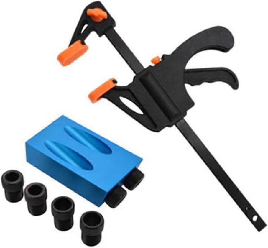 Full Metal Oblique Hole Positioner 15-Degree Angle, M6/M10 Woodworking Drill Jig, Diagonal Hole Positioner, Set of 8