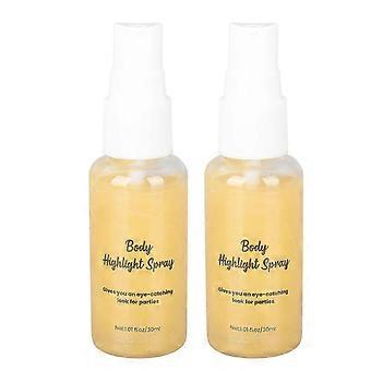 2pcs Corpo Glitter Spray Anti Grasso Idratante Trucco Viso Shine Glitter Spray per Rave Party 30ml Dorato