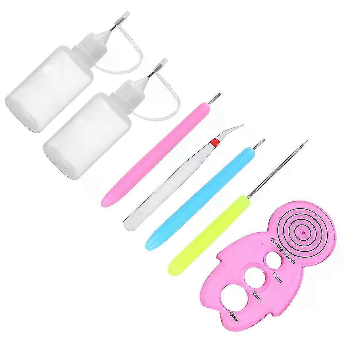 Exquisite 7pcs in 1 Set DIY Paper Rolling Tool Kit Handmade Rolling Curling Quilling Needle Pen for Home School Craft (Random Color)