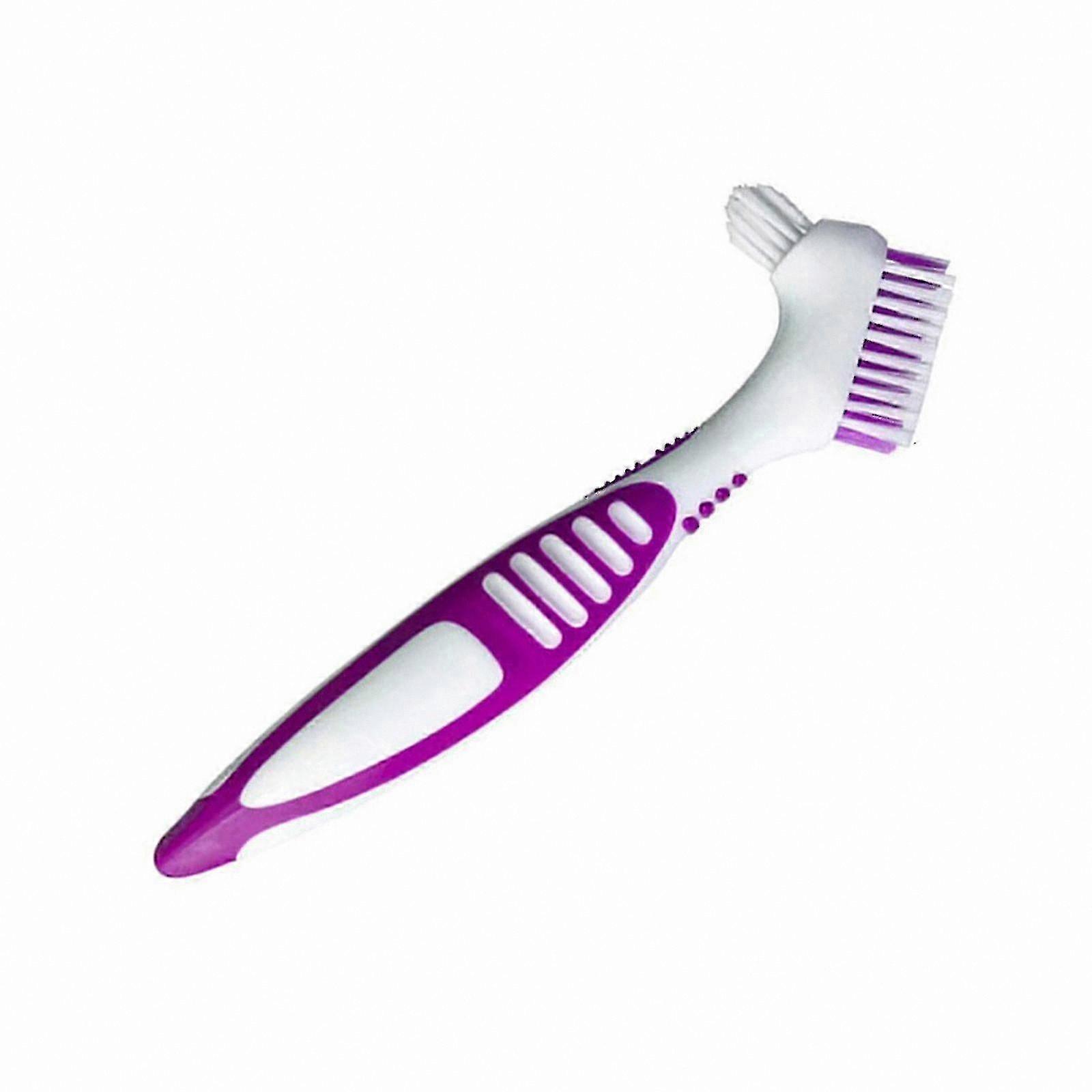 Double-Sided Toothbrush with Easy Grip Handle for Denture Care