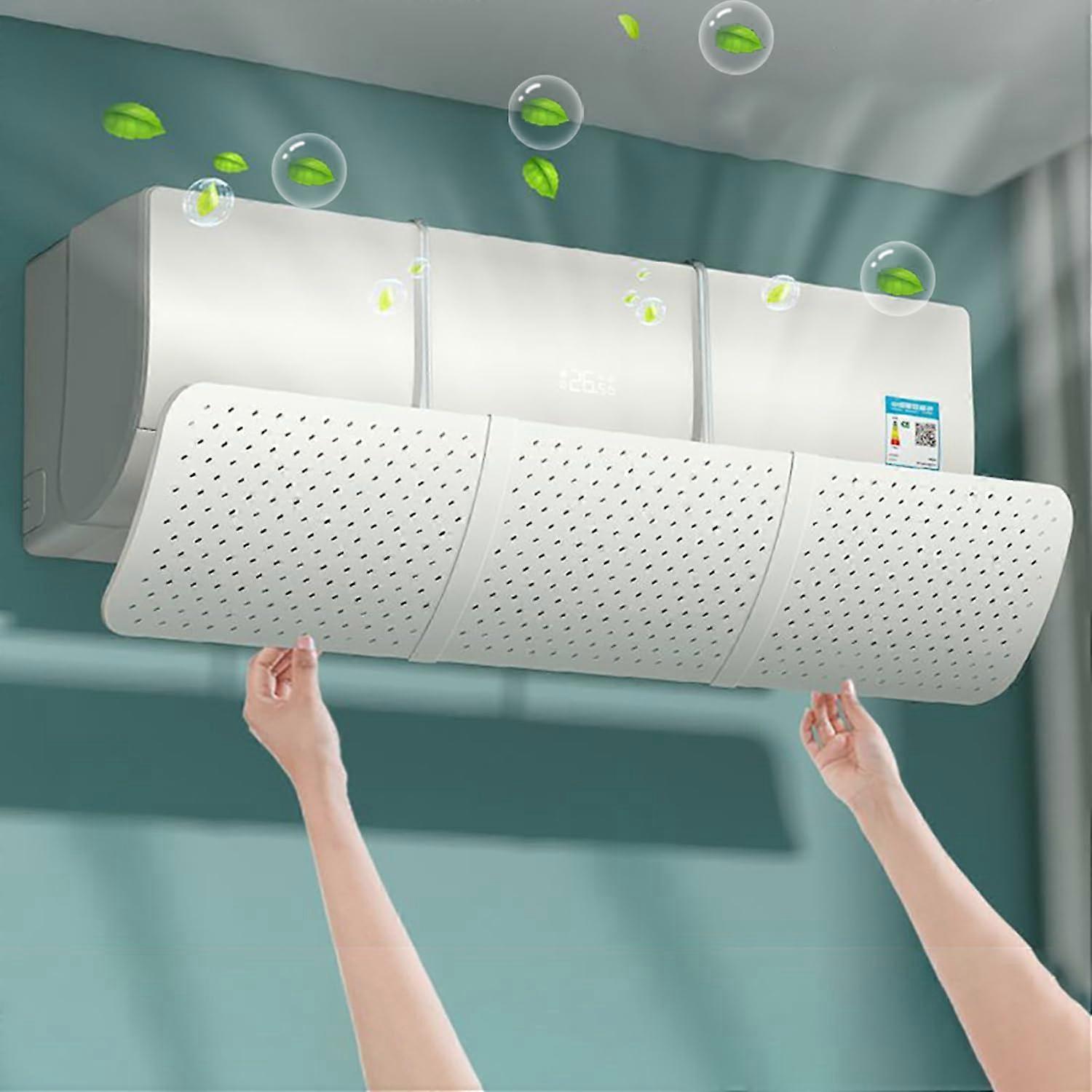 Universal Air Conditioning Wind Deflector Adjustable Cold/Warm Air Protection for Wall-Mounted Units Home Use White