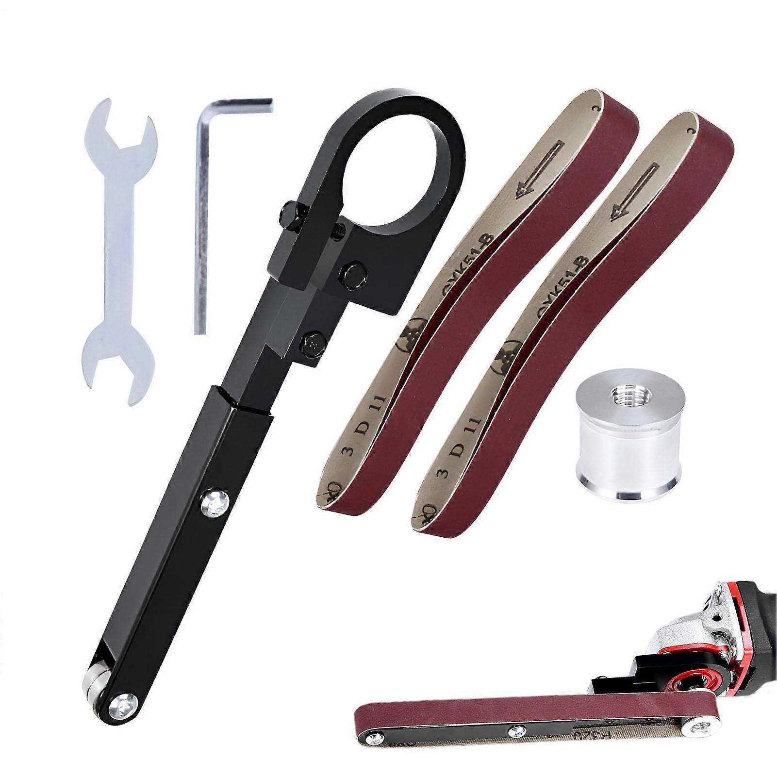 Angle Grinding Belt Machine Adapter for Angle Grinder - Pipe Belt Sander Attachment, Polishing Tool, Compatible with 115mm-125mm Grinders