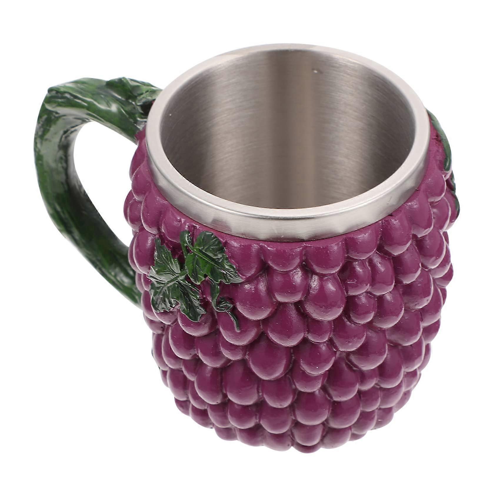 Stainless Steel Beer Cup with Vegetable Fruit Pattern for Home Bar, Juice, and Beverage Use, Durable 12oz Size