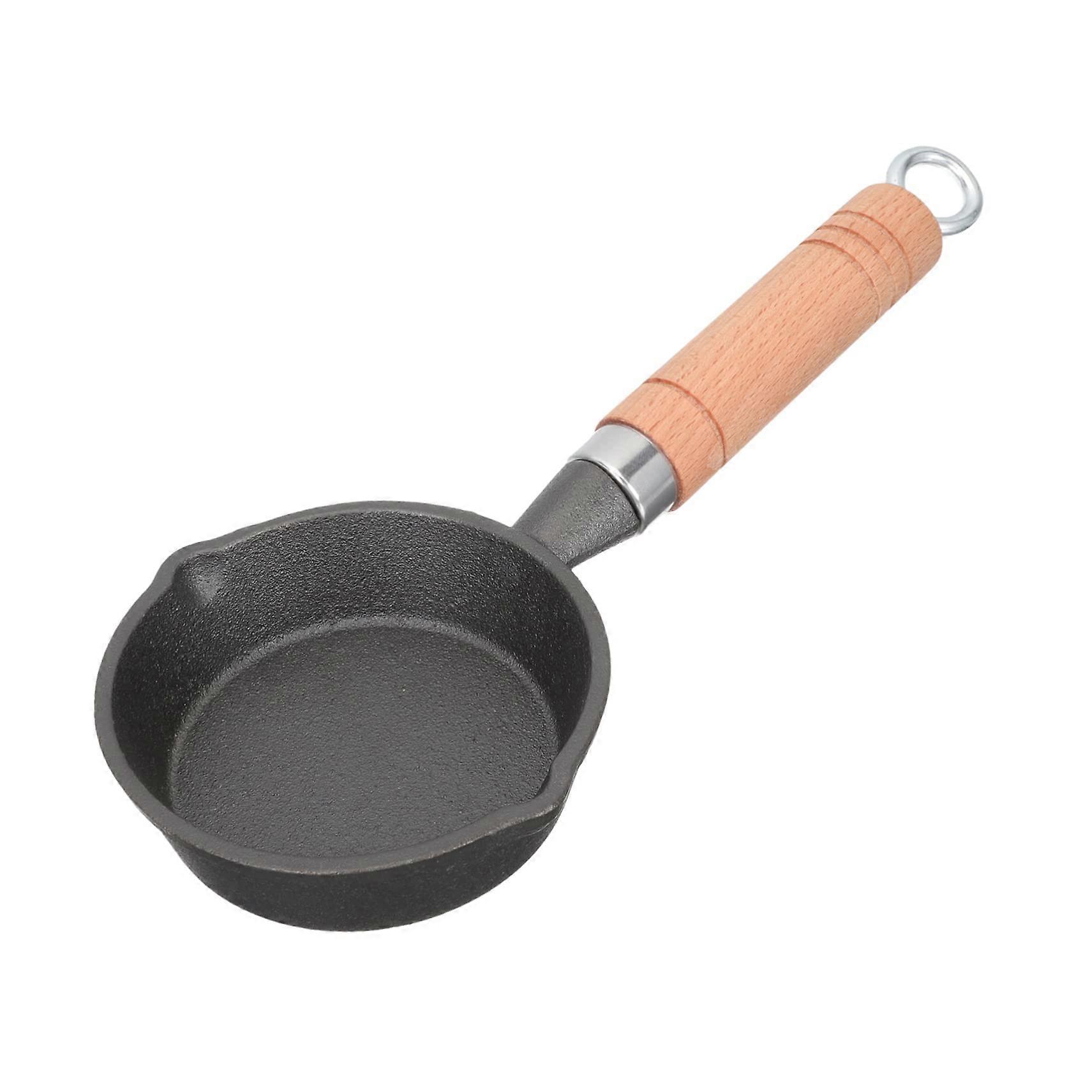 Mini Non Stick Cast Iron Omelette Pan Deep Flat Bottom Heat Resistant Frying Pan for Induction Gas Cookers Use in Home Restaurant