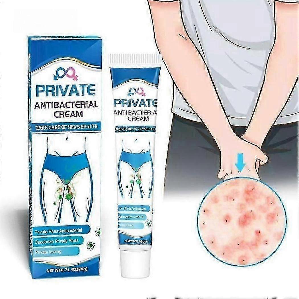 Minglan Men's Anti-Itch Cream 20g - Antibacterial, Deodorant & Private Care for Sensitive Skin, Herbal Formula