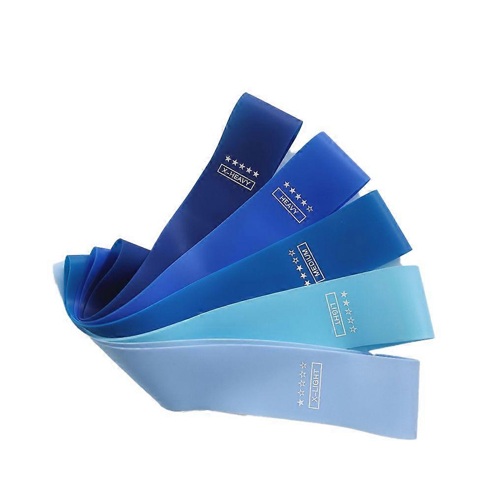 Resistance Loop Exercise Bands, 5 Pack Yoga Resistance Bands, Gradient Blue, Has Good Resistance