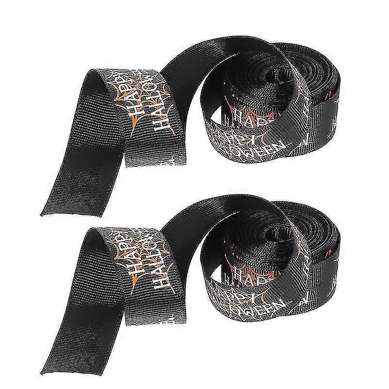 Two Rolls of DIY Halloween Ribbon for Custom Gift Wrapping and Seasonal Craft Projects