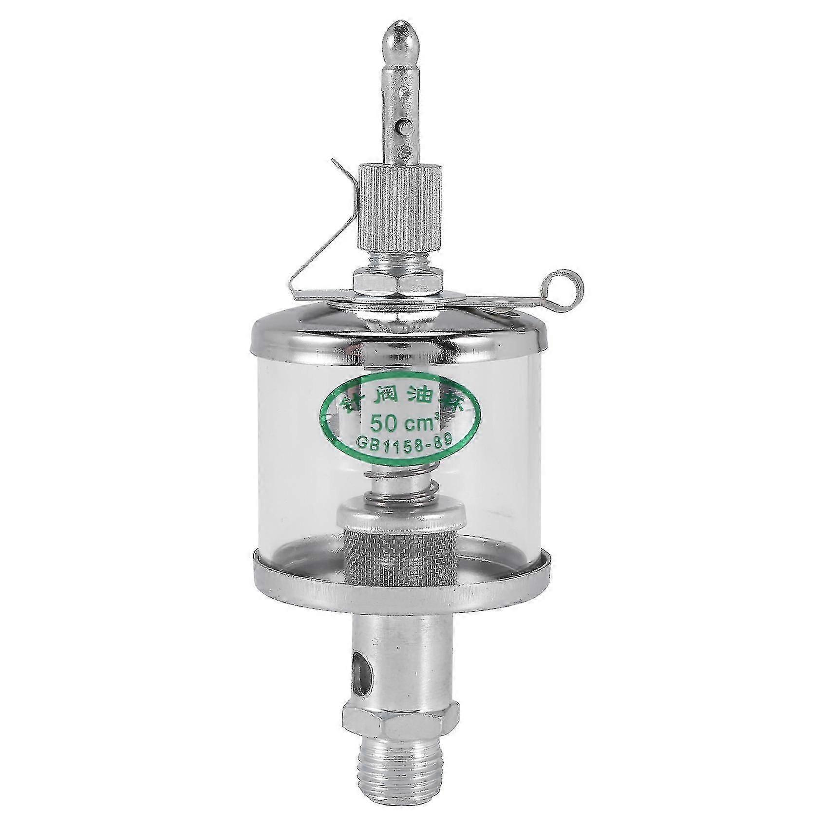 50ml Engine Machine Lubricator Oil Gravity Drip Feed Oiler Clear+silver