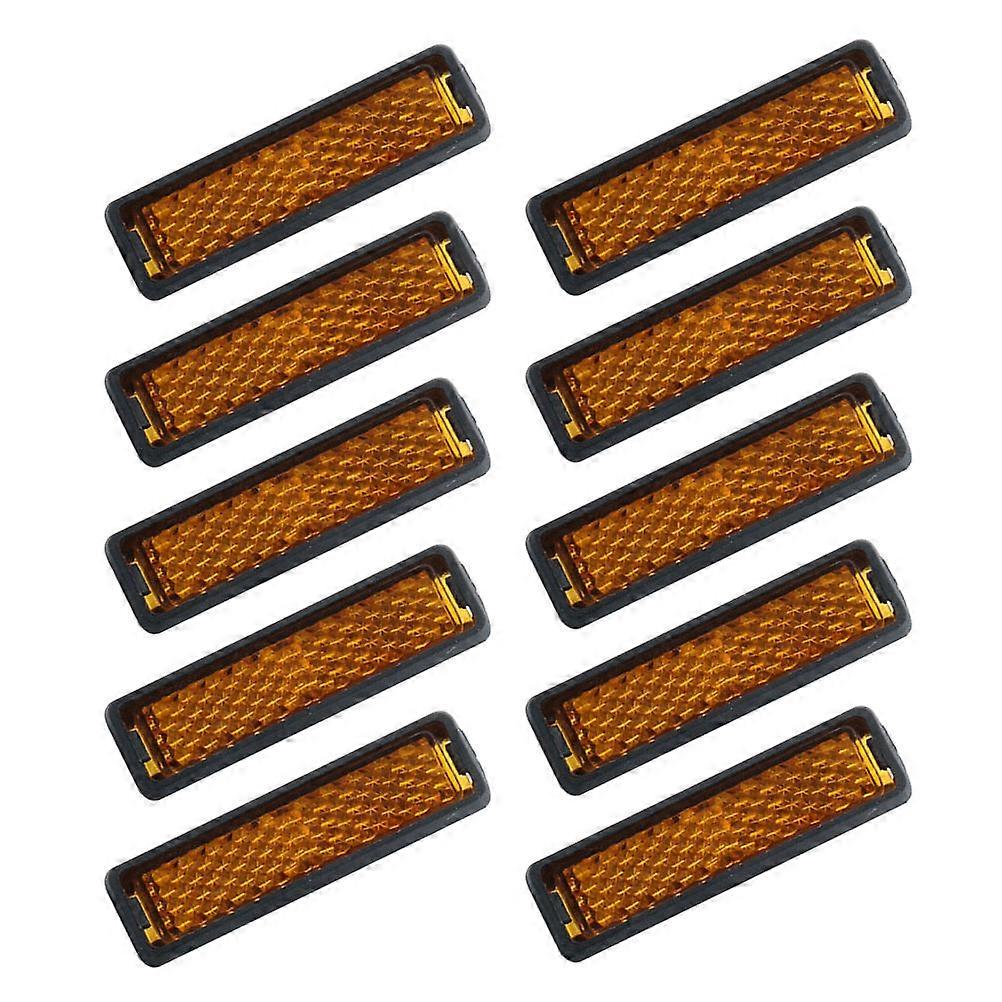Mountain Bike Reflective Pedal Orange Night Safety Warning 10Pcs Set