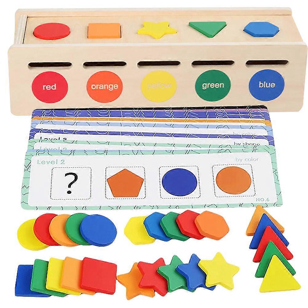 Shape Sorting Toy Finger Training Toys Kids Playthings Assorted Color Wooden Educational Toy for 1 Set
