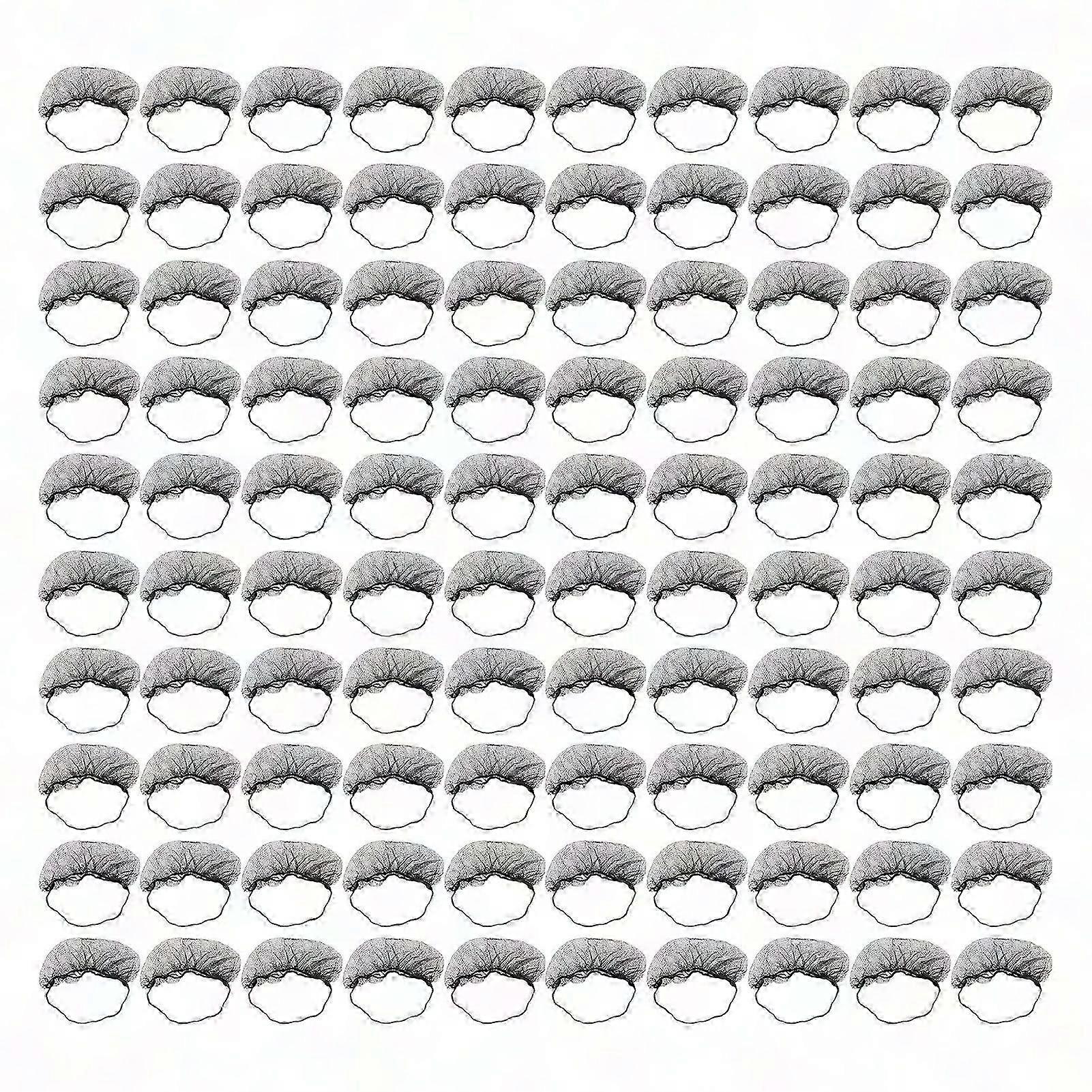 100pcs Disposable Beard Guards, Latex-Free Nylon Elastic Breathable Beard Protector Nets, Black