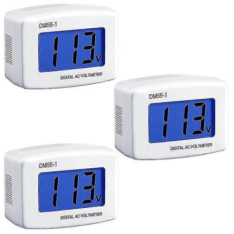 3 Pcs AC 80-300V LCD Digital Voltmeter Voltage Measuring Monitor, DM55-1 Voltage Panel Power Test G