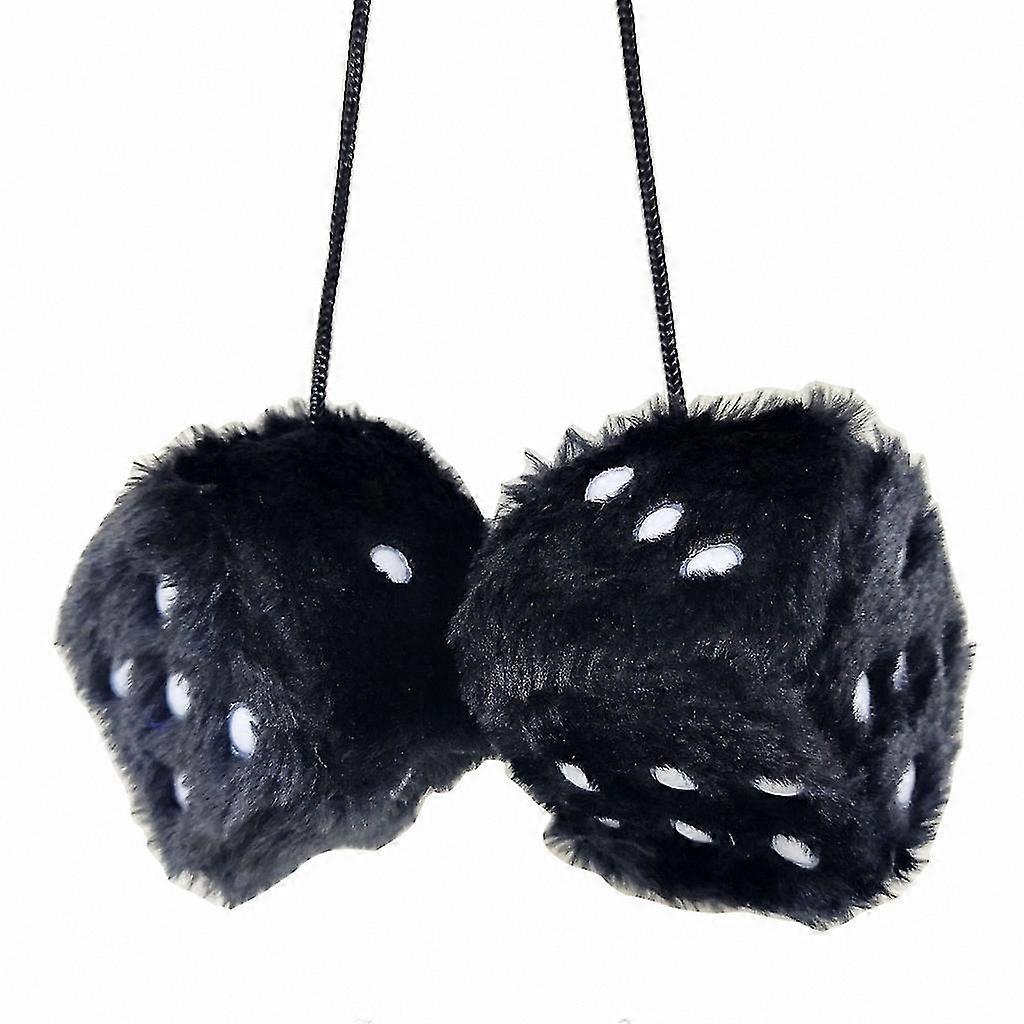 Plush Square Dice Pair for Auto Interior Decoration Hanging Ornament