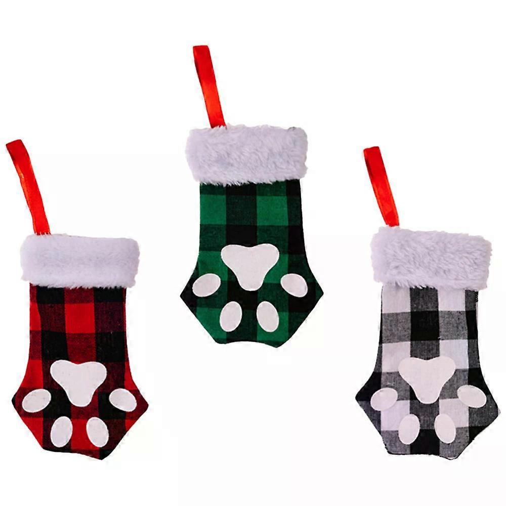 Christmas Stocking, 3pcs Decorative Xmas Tree Hanging Ornament