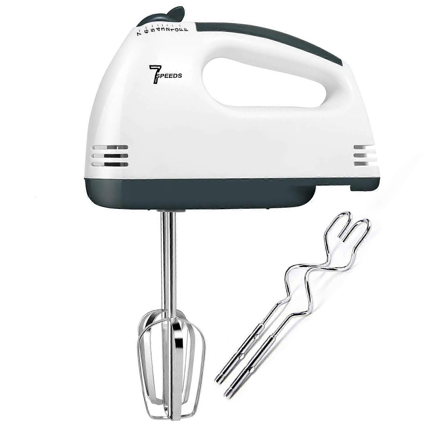 Hand Mixer 7Speed Small Stainless Steel Handheld Electric Beater With 2 Mixers And 2 Dough Hooks For Baking Eggs Cakes