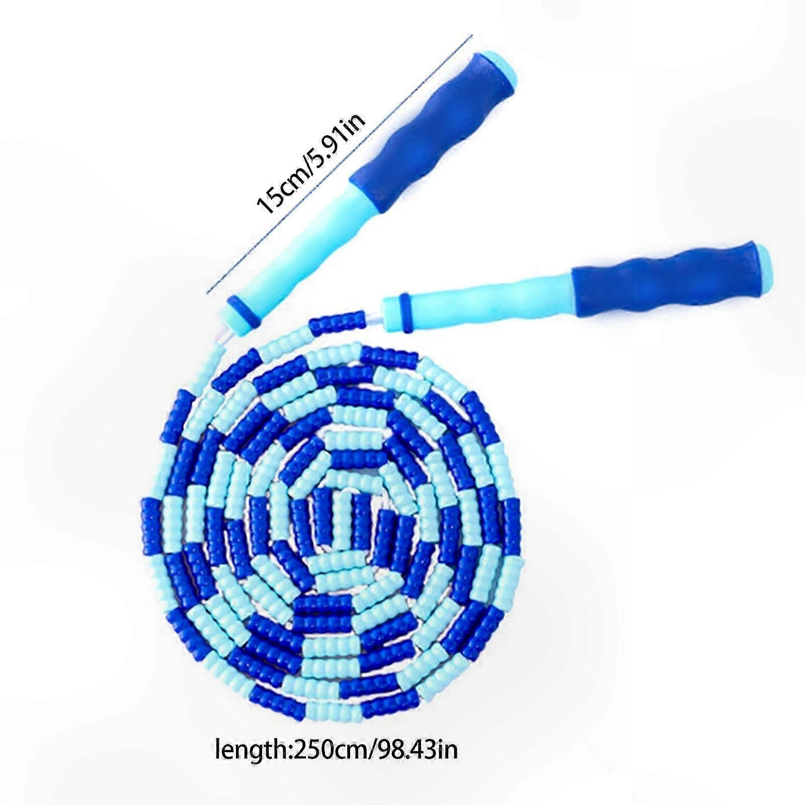 Adjustable Beaded Jump Rope for Fitness and Training - Soft Design for Kids and Adults - Rose Red