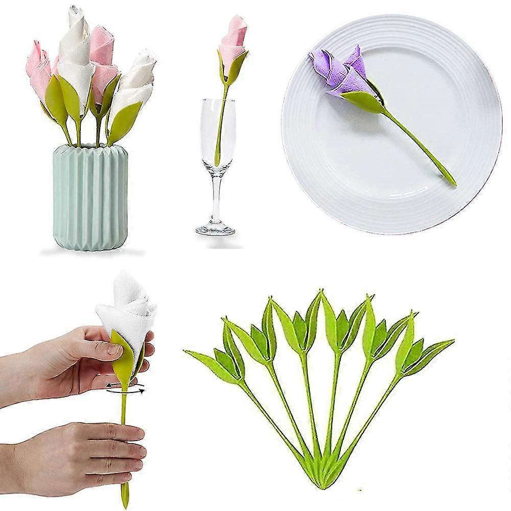 20 stk plastserviettholder, blomsterdesign for bord