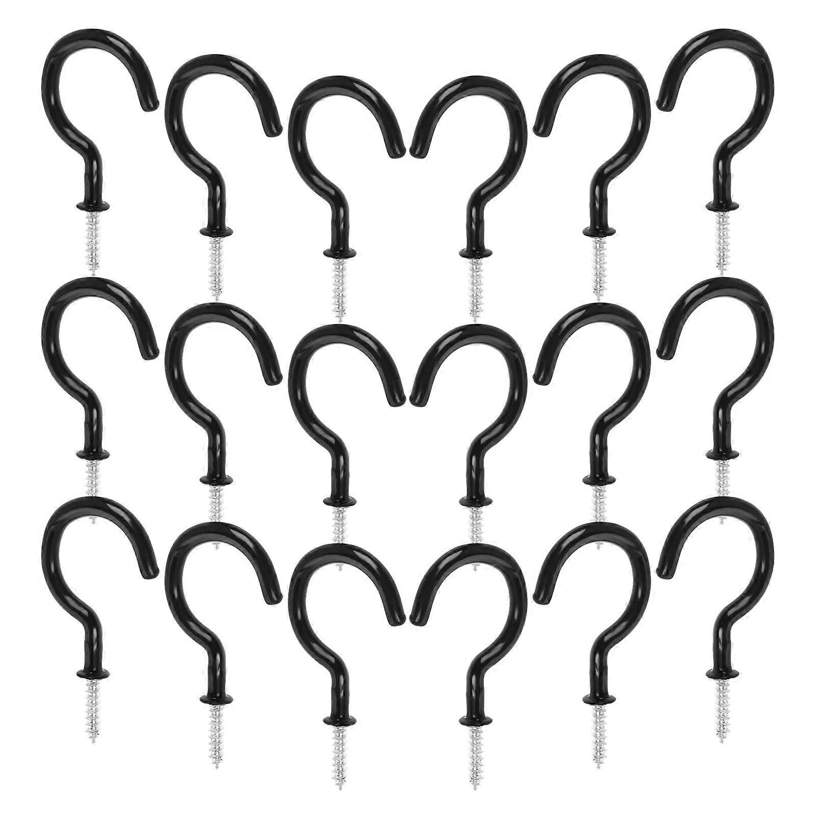 Hanging Hooks Heavy Duty Ceiling Hooks Screw Cup Hooks For Outdoor String Lights 7.50X3.70X0.60CM Rubber 20Pcs