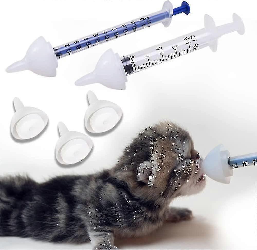 ミルクボウルシリコンニップル&シリンジ、新生動物用 - 猫、犬、ウサギ、その他の小型ペット