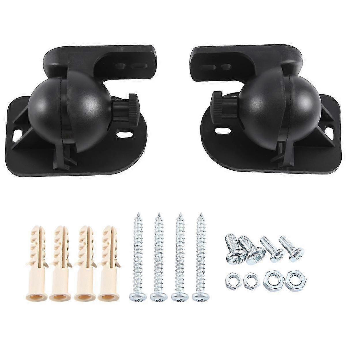 Universal Rotatable Speaker Wall Mount Stand Bracket 1 Pair Black