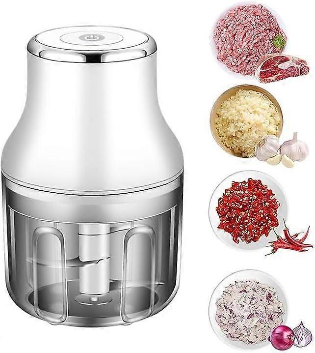 Electric Garlic Chopper, 250ML Mini Portable Garlic Crusher, Garlic Grinder Masher Onion Chopper, Blender to Vegetable, Wireless Food Processor for Gi