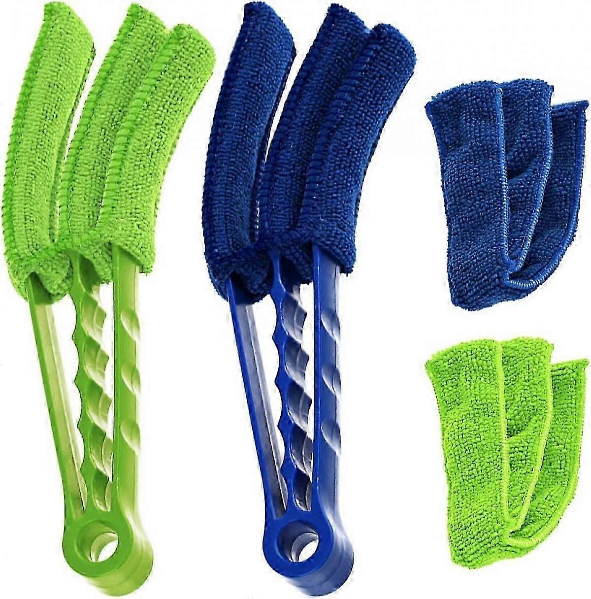 Microfiber Blind Duster, Set of 2 Cleaner Brush for Window Shutters Vent Air Conditioner, with 2 Extra Microfiber Sleeves