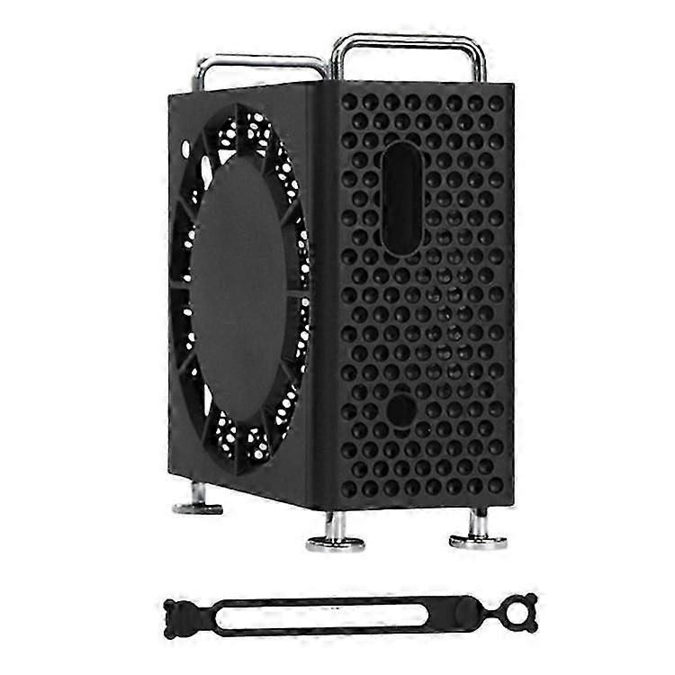 Compatible For Apple Mac Mini M4 / M4 Pro Protective Case Anti Drop Cooling Shell with Cable Silicone Ties