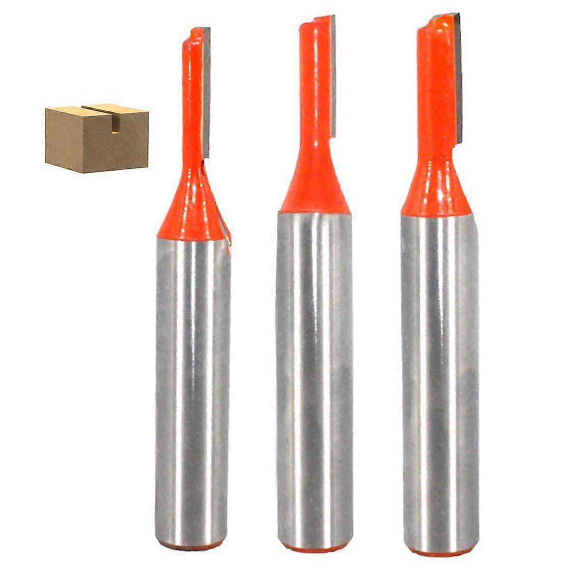 3Pcs 8mm Shank Straight Router Bits Set, Metric Straight Router Bit, Single Flute Straight