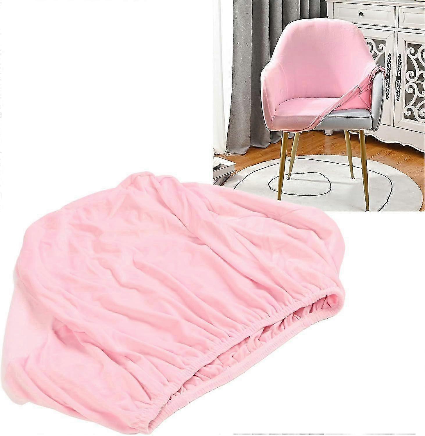 Pink Curved Back Chair Cover High Elasticity Anti Wrinkle Universal Thickened