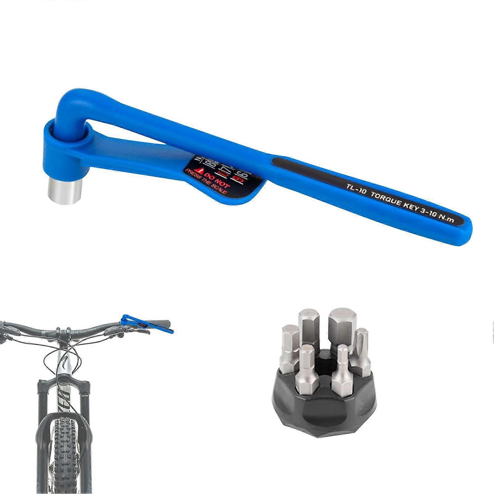 Torque Wrench Precision Portable Maintenance Kit 10 to 20 Nm Nylon Handle for Road and Mountain Bikes Blue