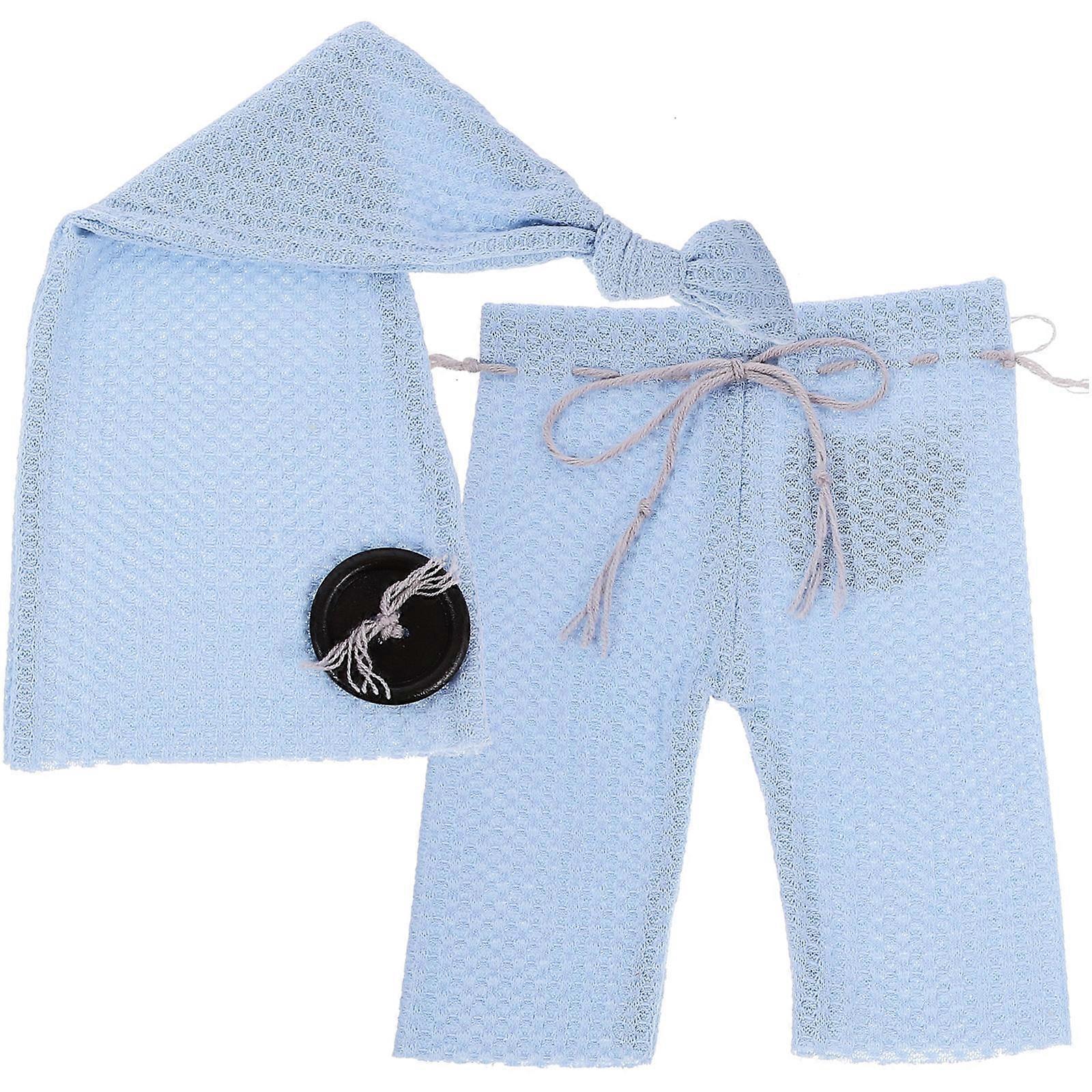 Newborn Photography Props Knit Pants and Hat Set for Soft Comfort 1Set