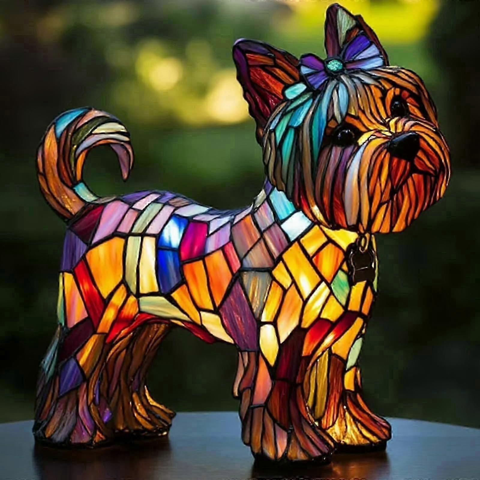LED Night Light, Yorkshire Terrier/Boxer Shape, Resin Decorative Light