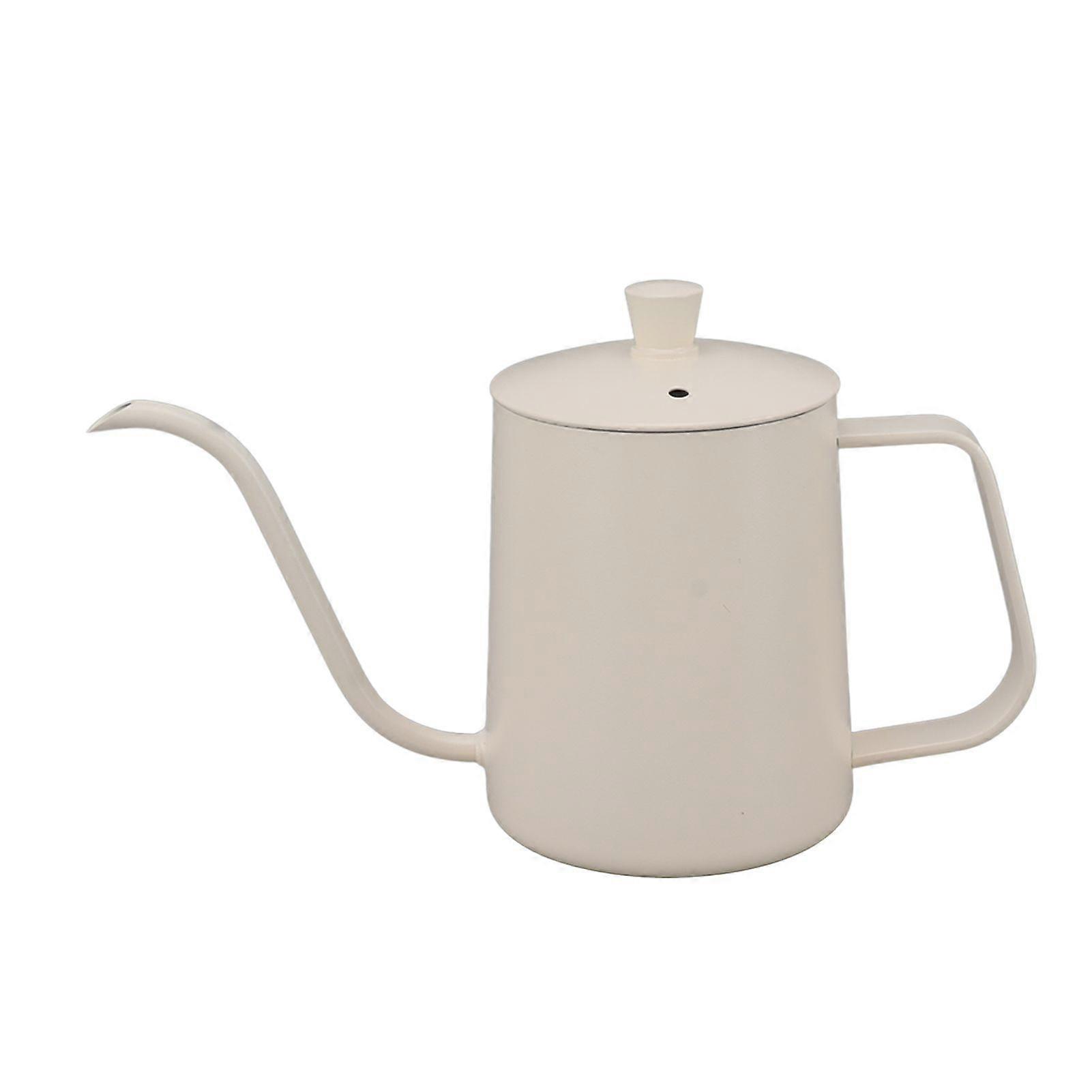 Small Pour Over Coffee Kettle Stainless Steel Precisely Control Coffee Gooseneck Spout Kettle for Drip Coffee White 350ml