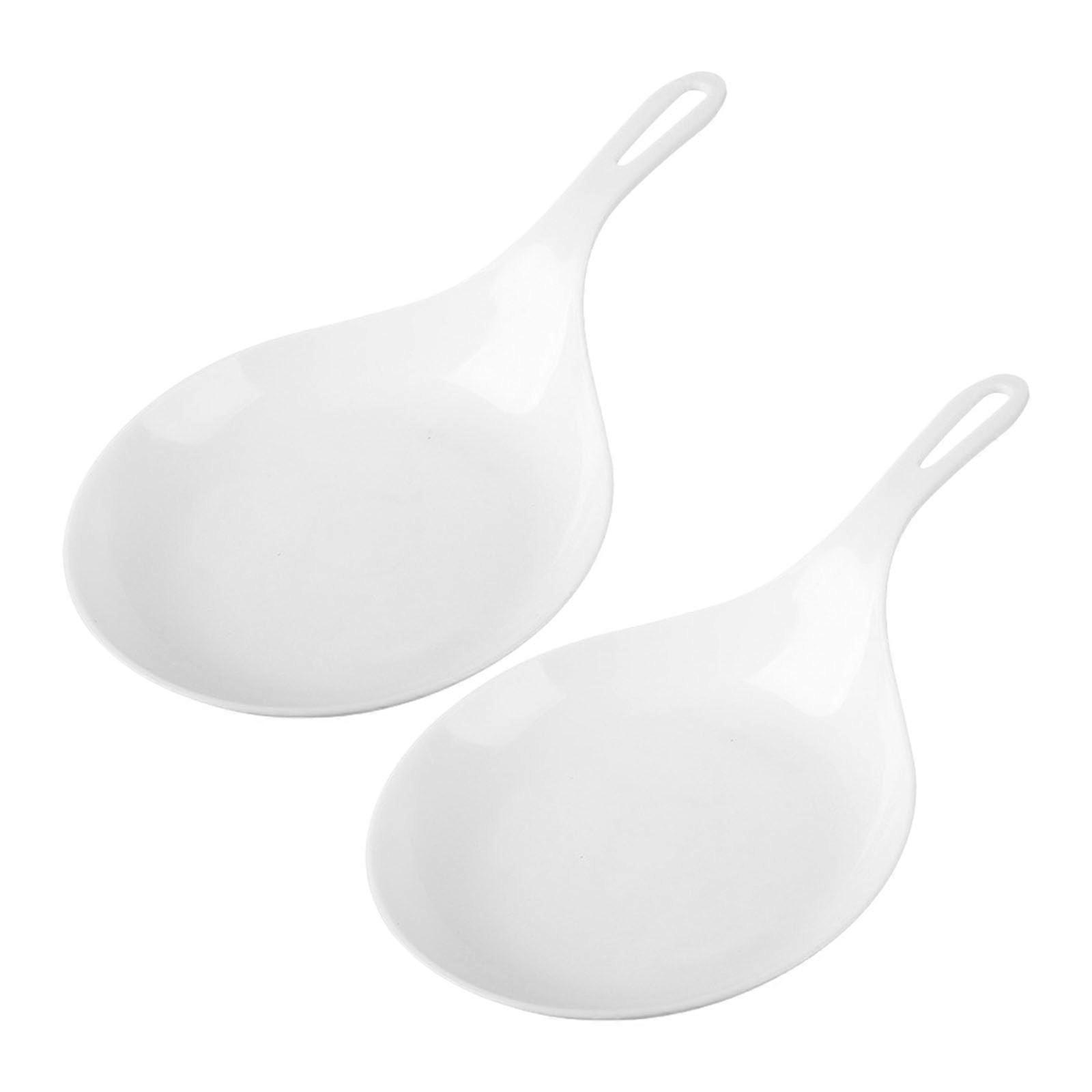 2Pcs Portable Handheld Dish With Handle Spoon Tray Plate For Fried Chicken Snacks Fruit Dessert Cake Platter Durable