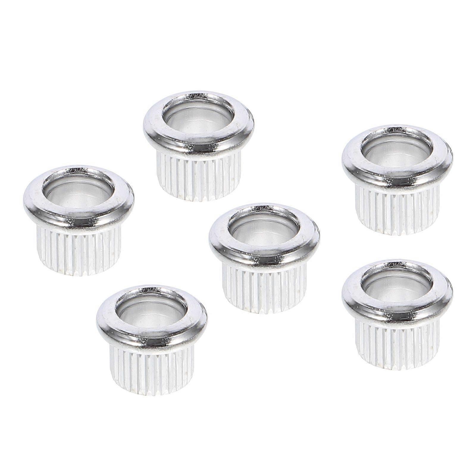 6pcs Vintage Guitar Tuning Pegs Tuner Machine Heads Conversion Bushings Adapter Ferrules External Diameter 8mm Inner Diameter 6mm GC901 (Silver)