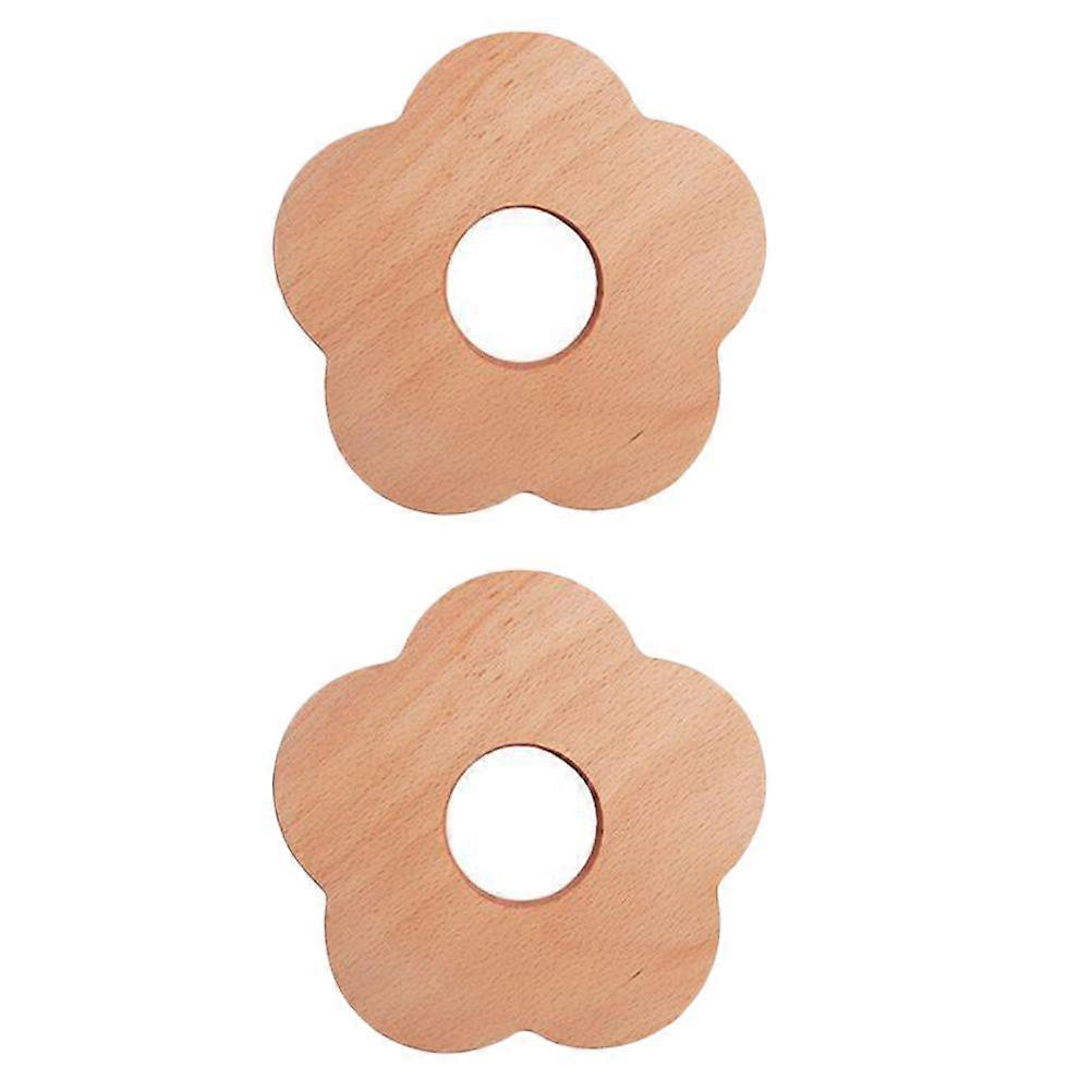2Pcs Flower Modeling Cup Mats Unique Wooden Coasters Heat Resistant Cup Cushions