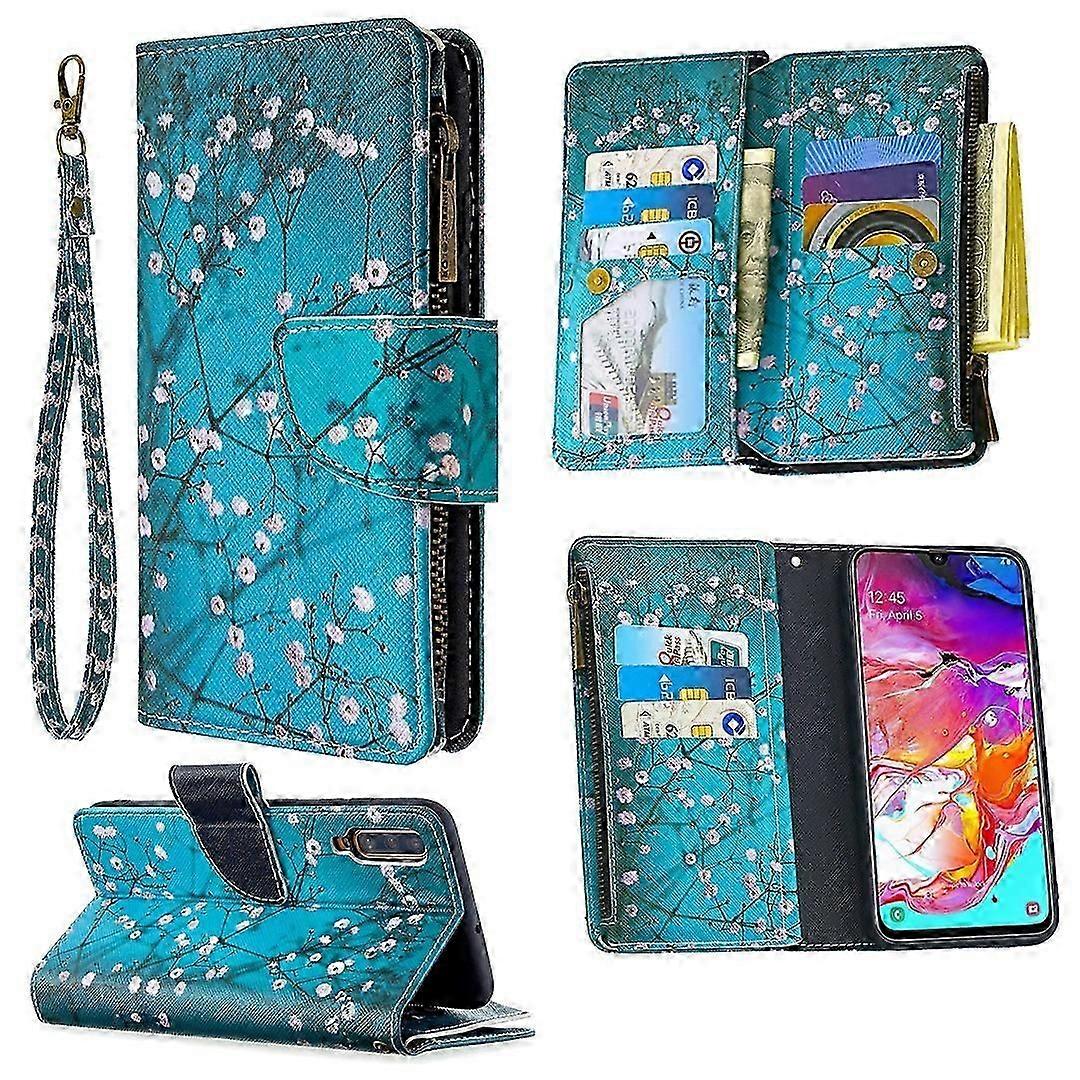 For Samsung Galaxy A70 Colored Drawing Pattern Zipper Horizontal Flip Leather Case with Holder &amp; Card Slots &amp; Wallet