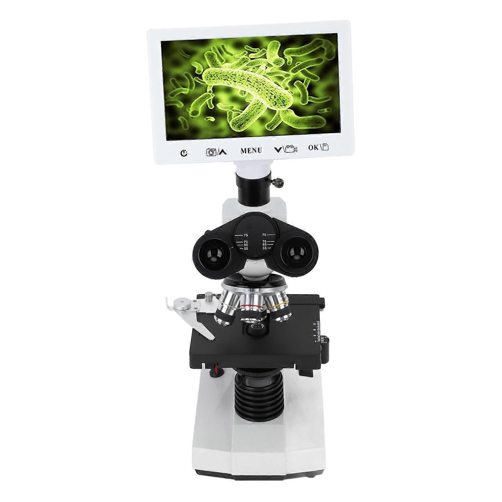 Trinocular Microscope 7" Screen 40X-1600X Biological Lab Tool