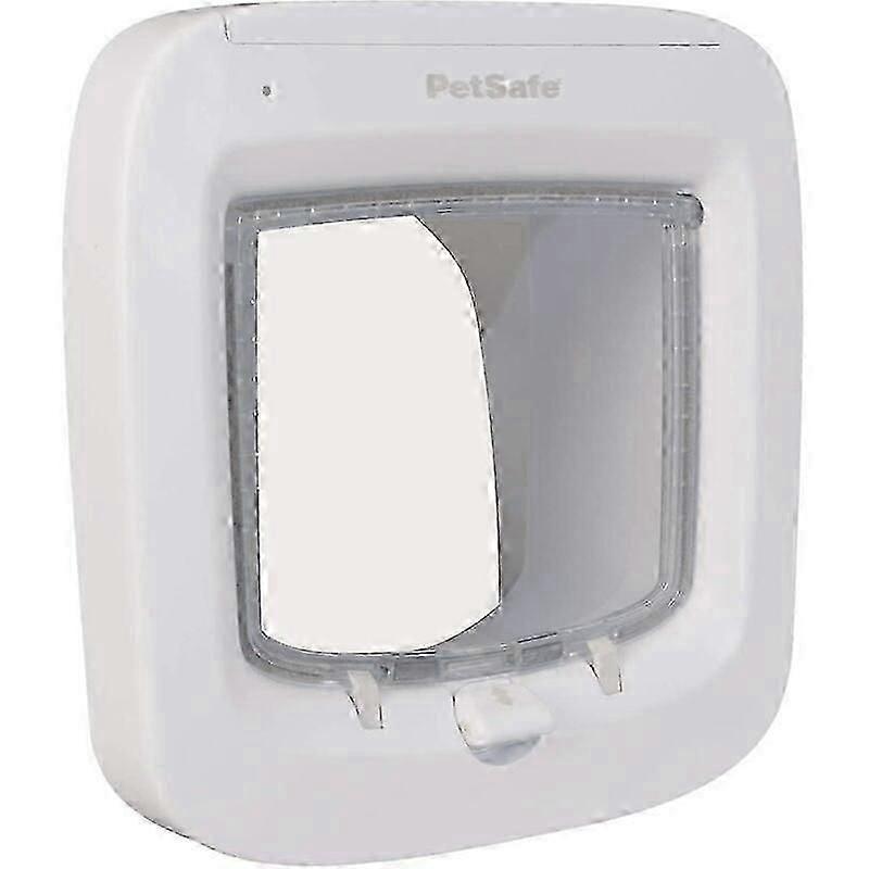 Microchip Cat Door Selective Access Easy Installation 4 Manual Locking Options Energy Efficient Windproof Convenient White (New Version)