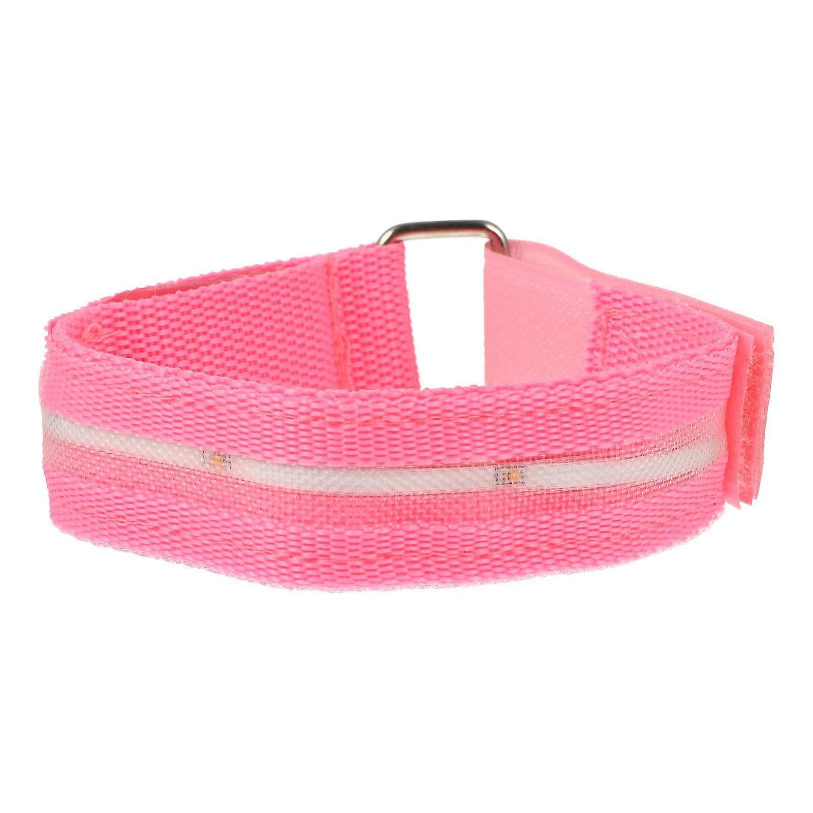 Luminous Arm Strap Adjustable LED Nylon Outdoor Night Running Pink