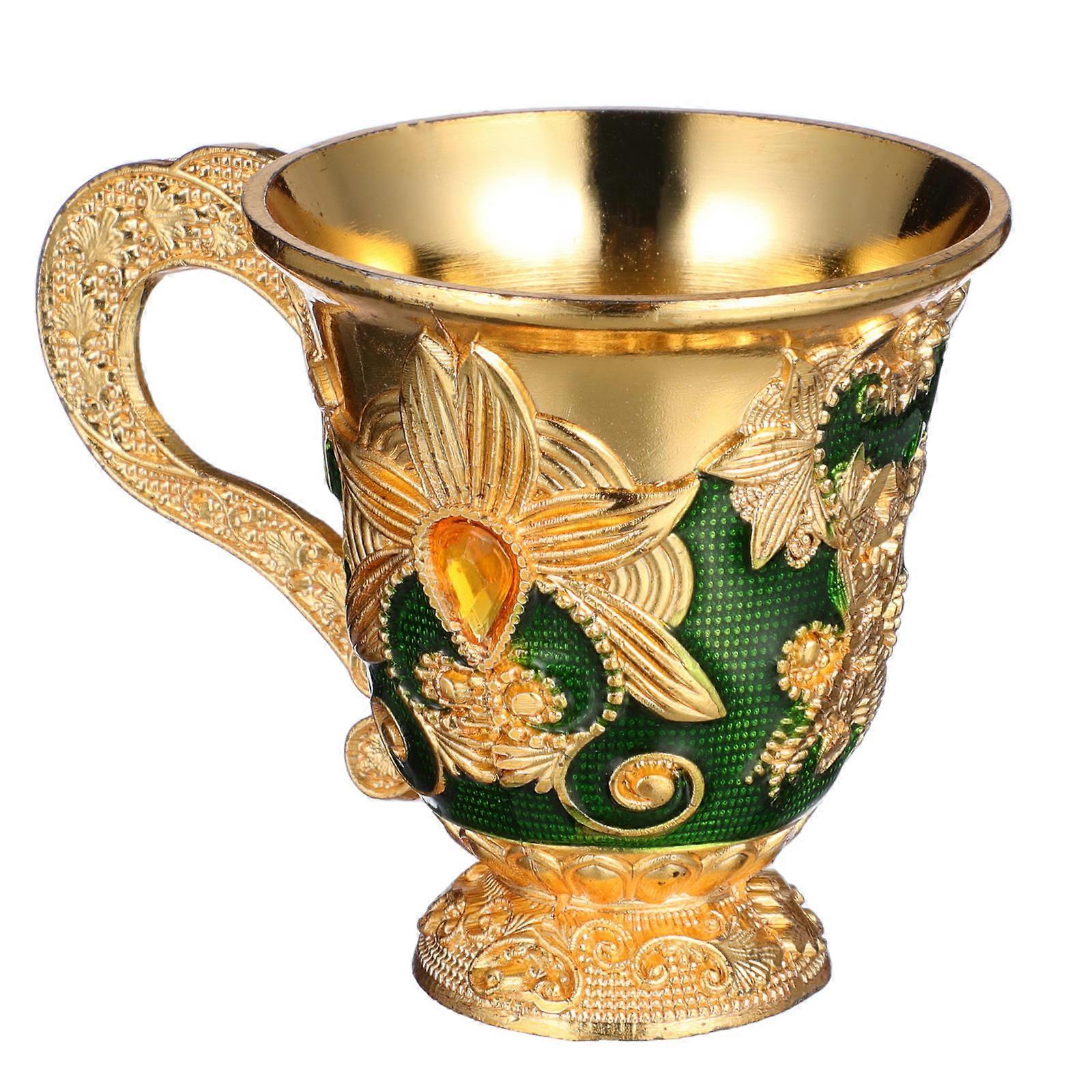 Embossed Vintage Shot Liquor Cup Metal Goblet for Drinking