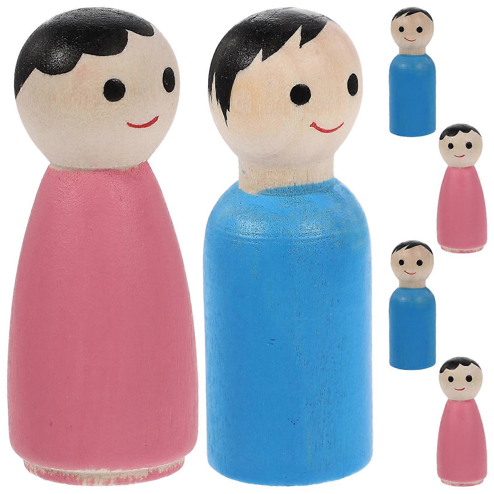 Wooden Dolls Mini Crafts for Decorating 10Pcs Assorted DIY