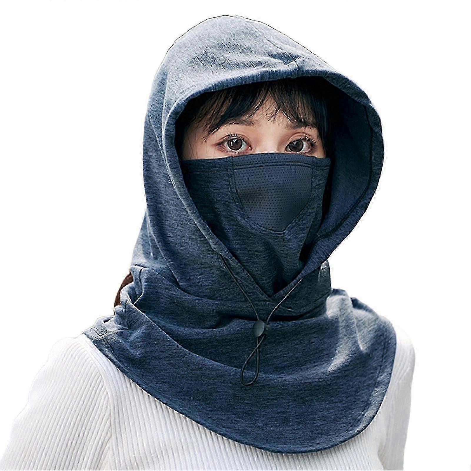 Cycling Face Cover Winter Full Face Scarf For Men Keeps Face Warm Neck Warmer Dark Gray