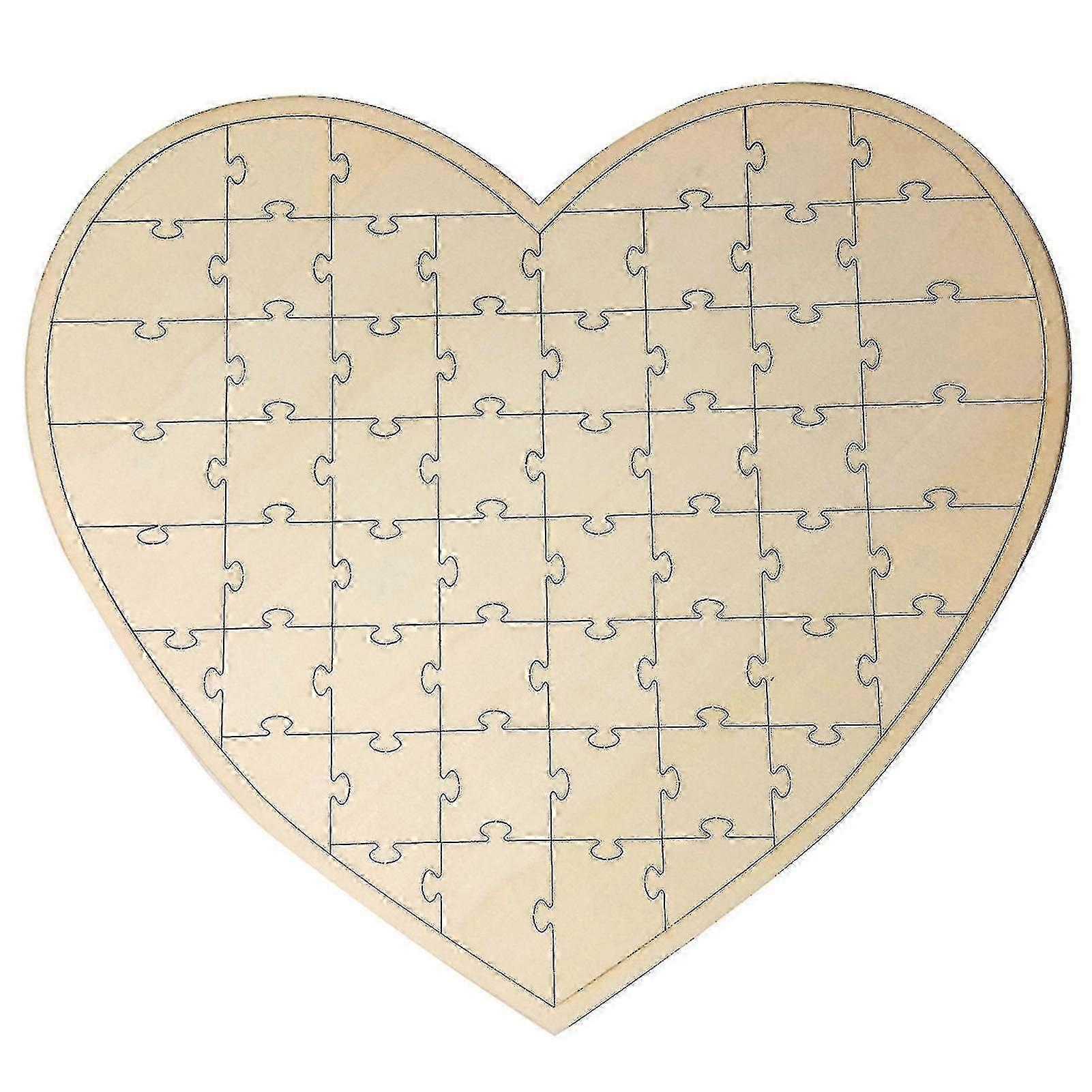 Wooden Guest Book Creative Unfinished Puzzle Jigsaw Design With Blank Pieces