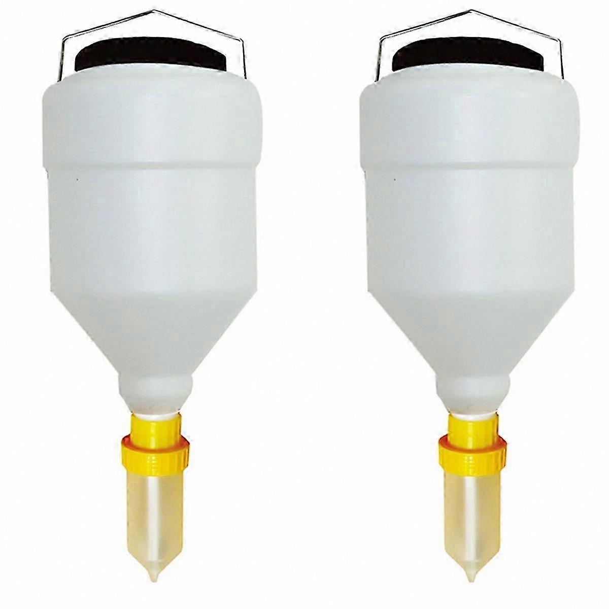 Paquet de 2 bouteilles distributrices de sauce de 5,5 L pour une utilisation dans la cuisine Bouteilles compressibles suspendues pour sauces et vinaigrettes