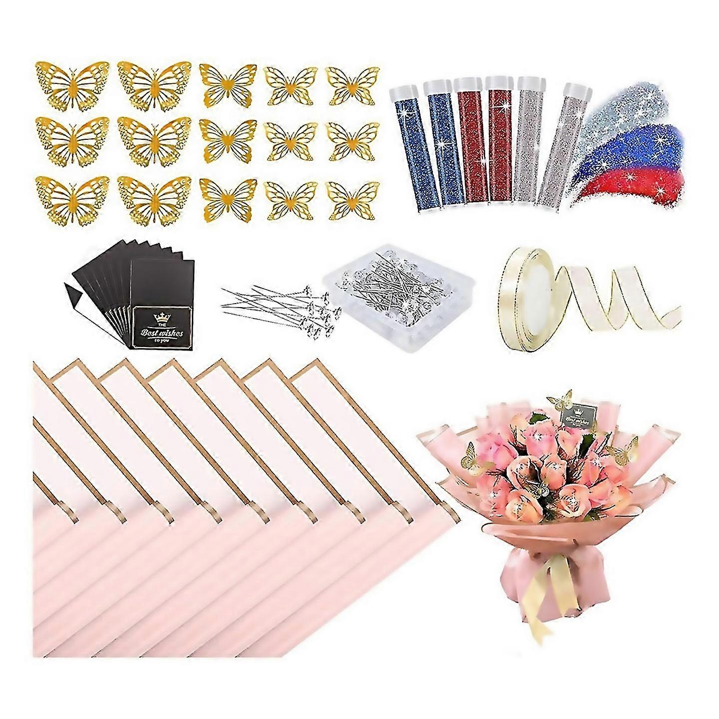Für 20 Blatt Blumen Geschenkpapier pink