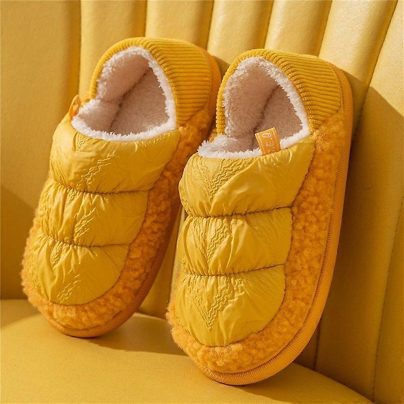 Winter waterproof toast cotton women's down slippers