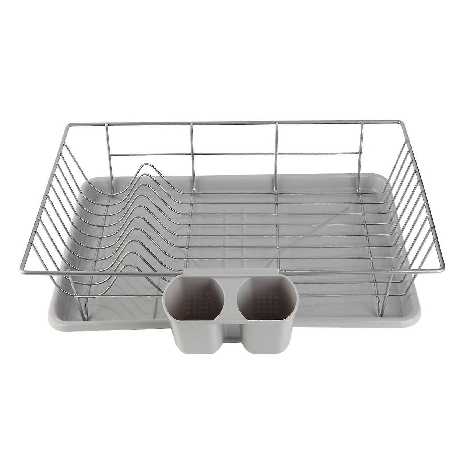 Metal Dish Storage Rack Drainer Kitchen Utensils Tableware Holder Drying Tray