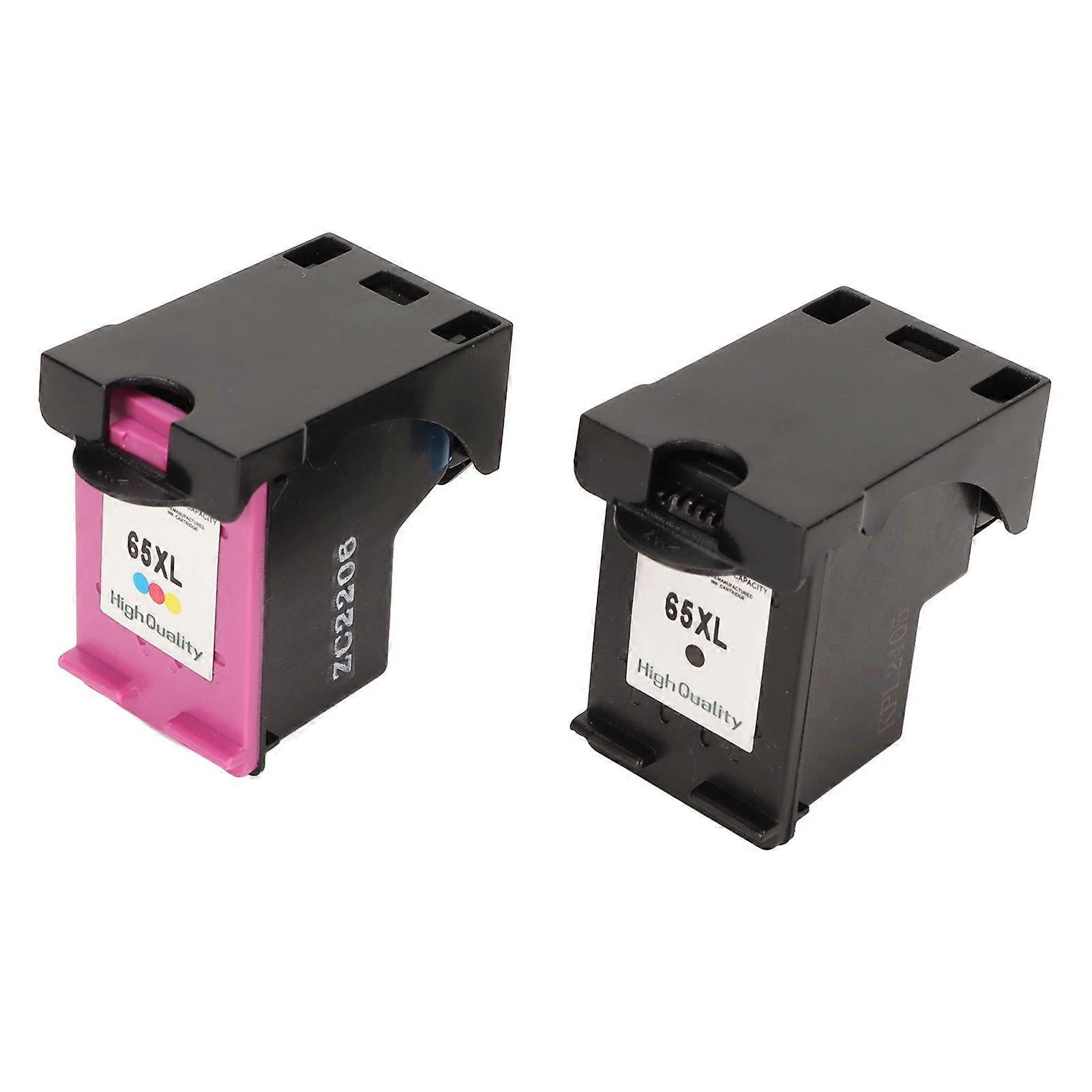 2pcs Black Colored 65XL Ink Cartridges Replacement for HP for Envy 5055 5052 5010 for DeskJet 3755 2600 3752 2652 for AMP 100
